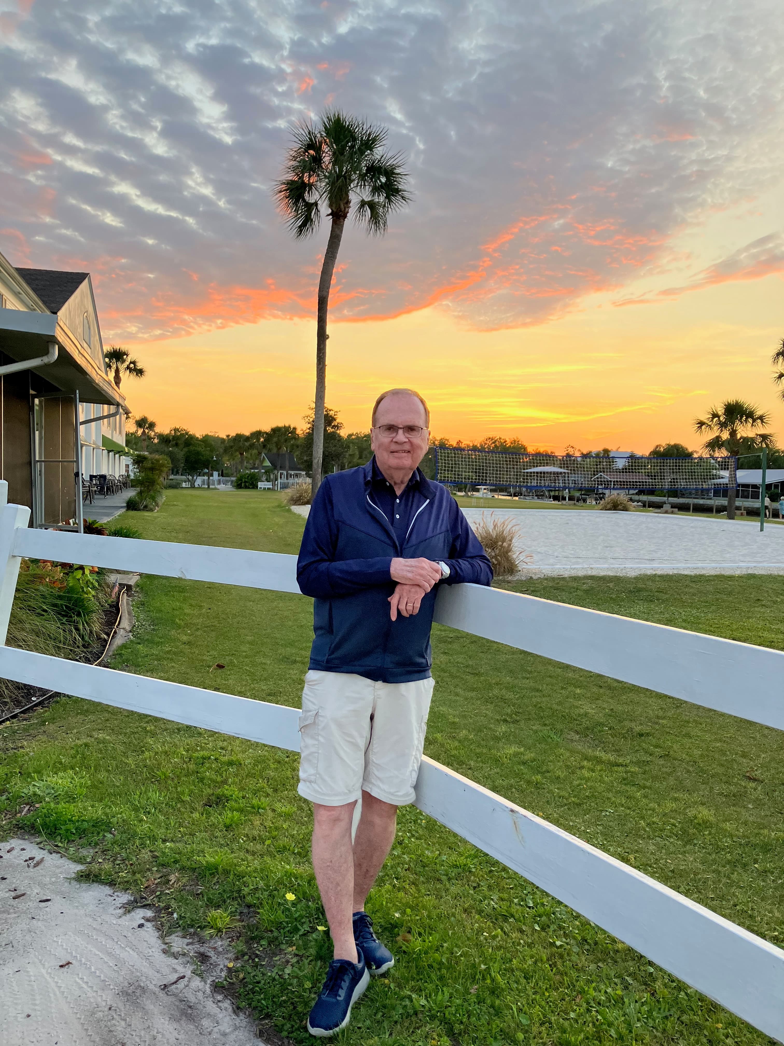 Ken at sunset at Crystal River Resort