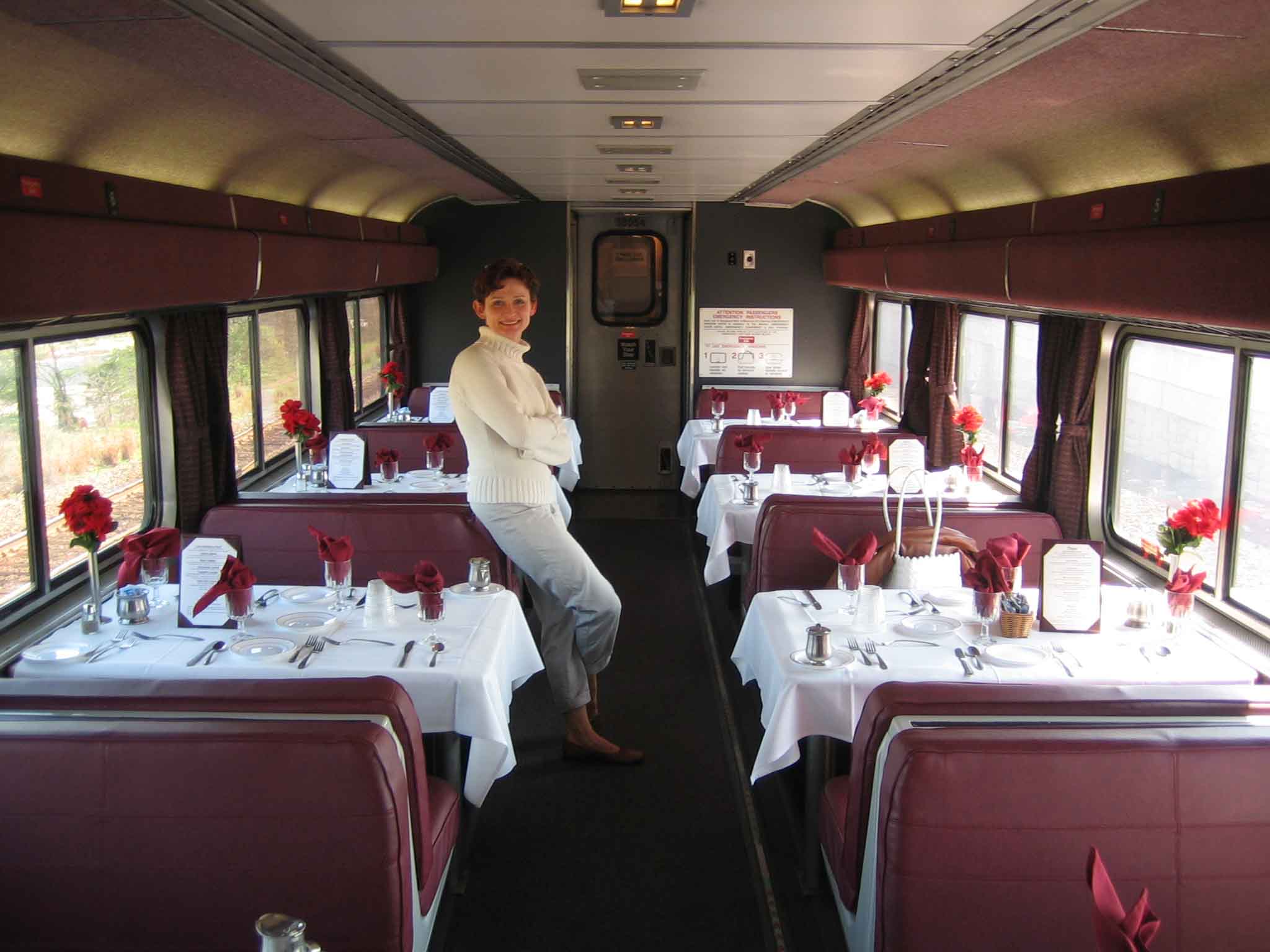 Melon in the AutoTrain Dining Car