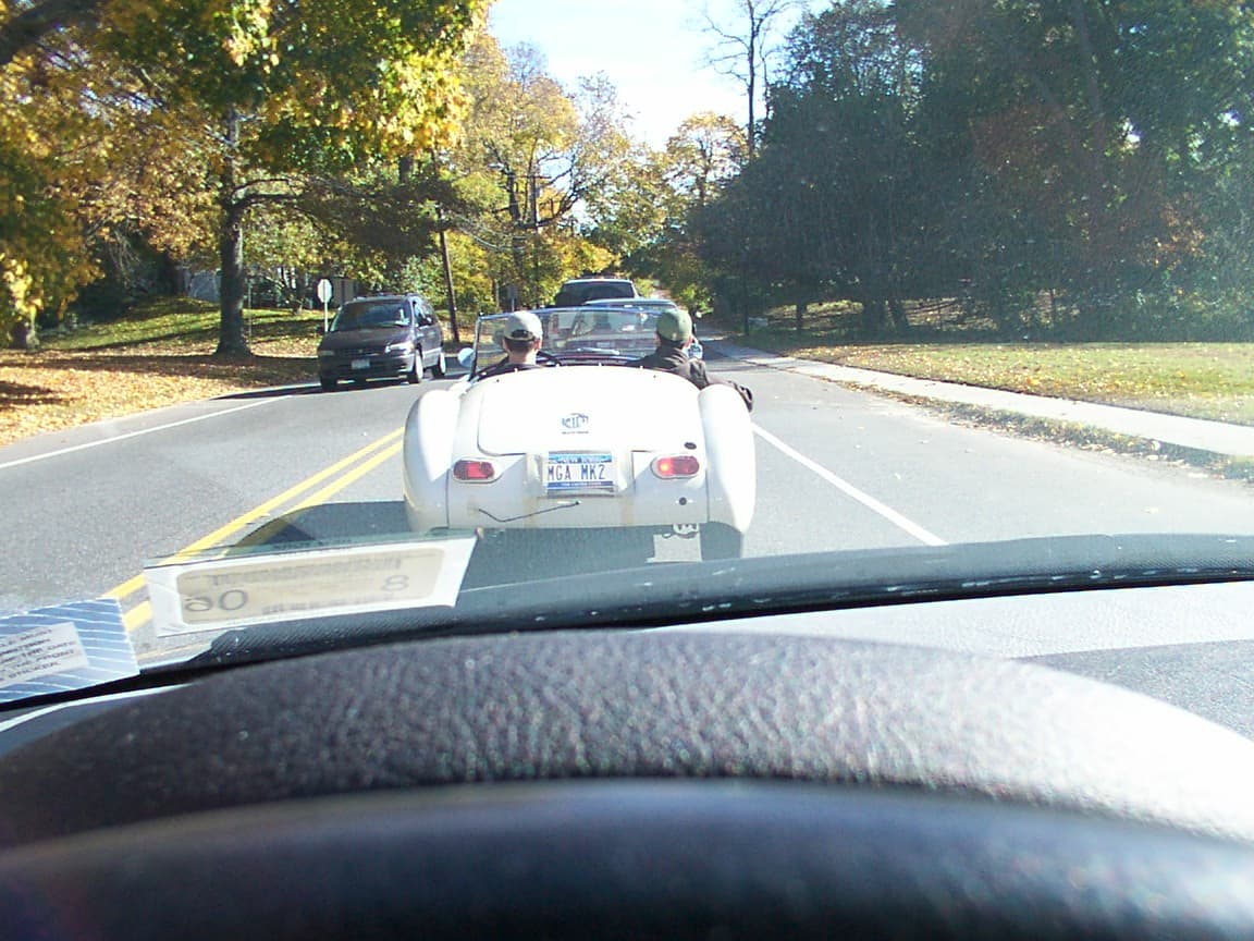 Ken and Kyle in the MGA for the first ride